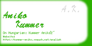 aniko kummer business card